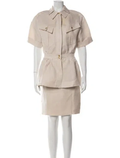 Pre-owned Chanel Vintage 1992 Skirt Set In Neutral