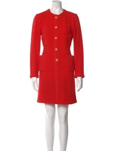 Pre-owned Chanel Vintage 1992 Trench Coat In Red