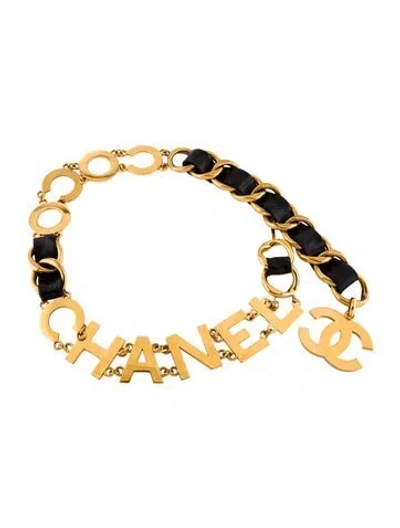 Pre-owned Chanel Vintage 1992 Waist Belt In Black