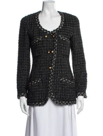 Pre-owned Chanel Vintage 1993 Blazer In Black