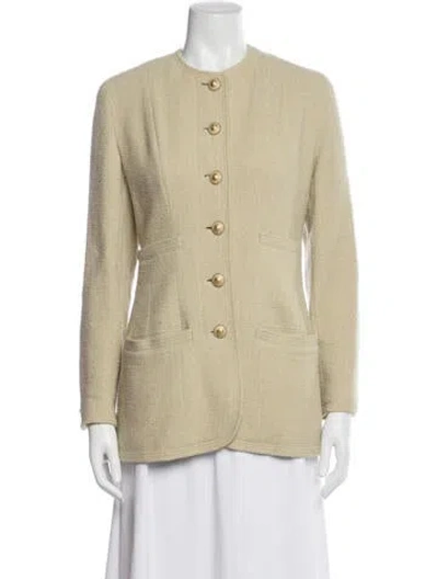 Pre-owned Chanel Vintage 1993 Blazer In Green