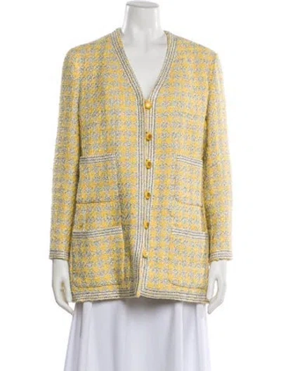 Pre-owned Chanel Vintage 1993 Blazer In Yellow