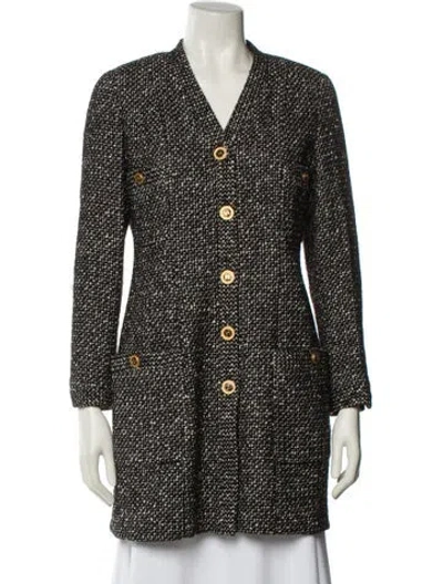 Pre-owned Chanel Vintage 1993 Coat In Black