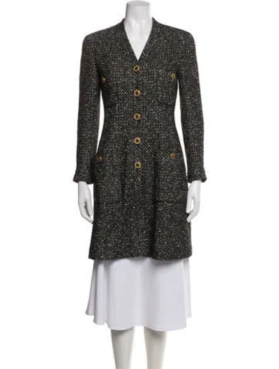 Pre-owned Chanel Vintage 1993 Coat In Black