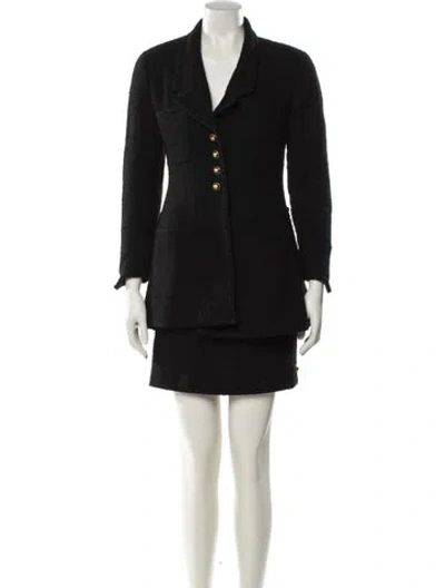 Pre-owned Chanel Vintage 1993 Skirt Suit In Black