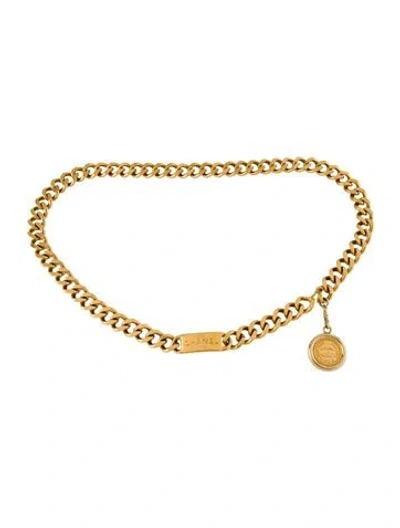 Pre-owned Chanel Vintage 1993 Waist Belt In Gold