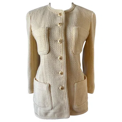 Pre-owned Chanel Vintage 1993 Women's Tweed Jacket With Silk Lining, Size 38 In Brown