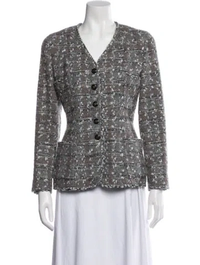 Pre-owned Chanel Vintage 1994 Blazer In Gray