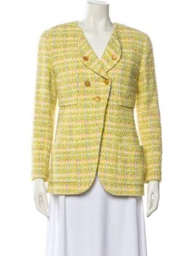 Pre-owned Chanel Vintage 1994 Evening Jacket In Yellow