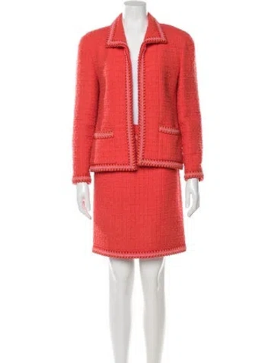 Pre-owned Chanel Vintage 1994 Skirt Suit In Orange