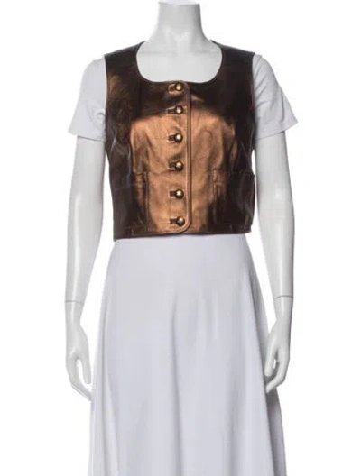 Pre-owned Chanel Vintage 1994 Vest In Brown/metallic