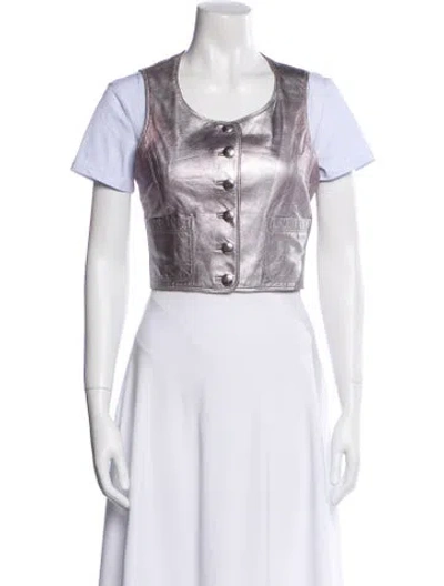 Pre-owned Chanel Vintage 1994 Vest In Metallic/silver