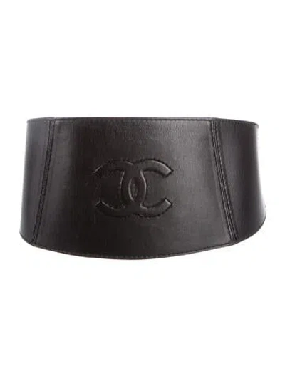 Pre-owned Chanel Vintage 1994 Waist Belt In Black