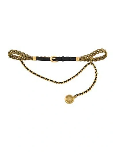 Pre-owned Chanel Vintage 1994 Waist Belt In Gold