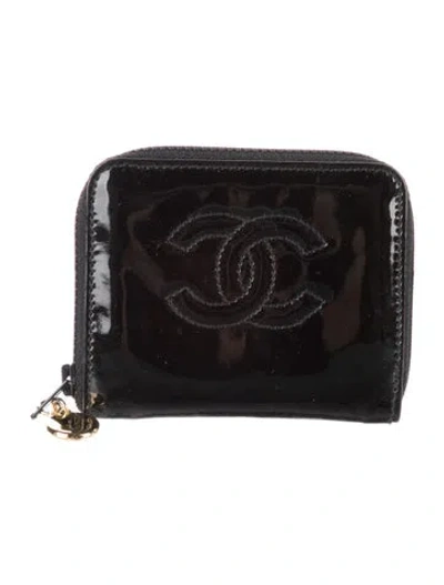 Pre-owned Chanel Vintage 1994-1996 Compact Wallet In Black