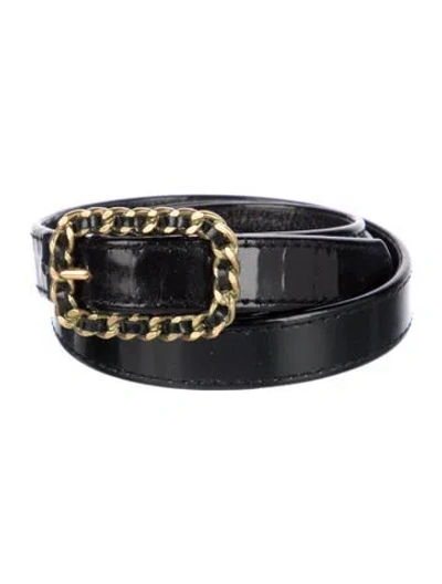 Pre-owned Chanel Vintage 1995 Belt In Black