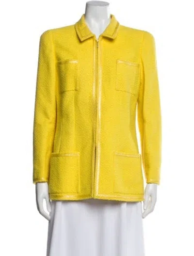 Pre-owned Chanel Vintage 1995 Blazer In Yellow