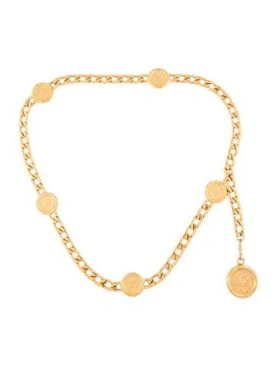 Pre-owned Chanel Vintage 1995 Chain-link Belt In Gold