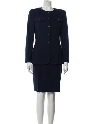 Pre-owned Chanel Vintage 1995 Skirt Set In Blue