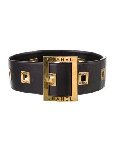 Pre-owned Chanel Vintage 1995 Waist Belt In Black