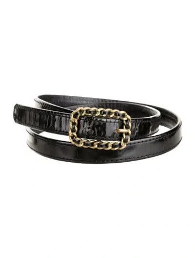 Pre-owned Chanel Vintage 1995 Waist Belt In Black
