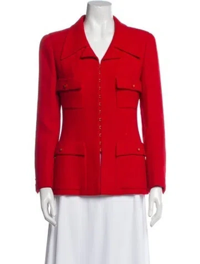 Pre-owned Chanel Vintage 1996 Blazer In Red