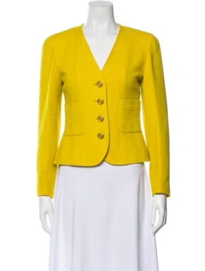 Pre-owned Chanel Vintage 1996 Blazer In Yellow
