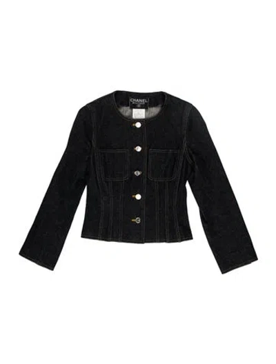 Pre-owned Chanel Vintage 1996 Denim Jacket In Blue
