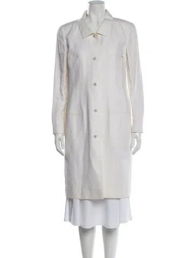 Pre-owned Chanel Vintage 1996 Trench Coat In White