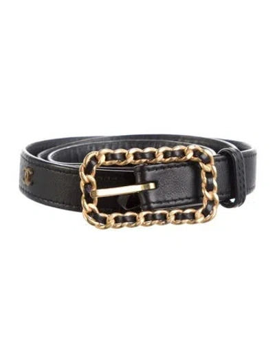 Pre-owned Chanel Vintage 1996 Waist Belt In Black