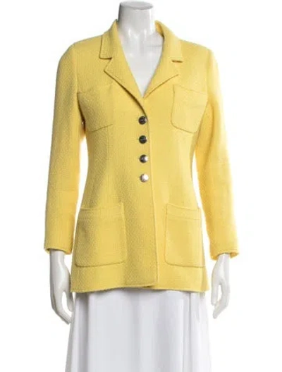 Pre-owned Chanel Vintage 1997 Blazer In Yellow