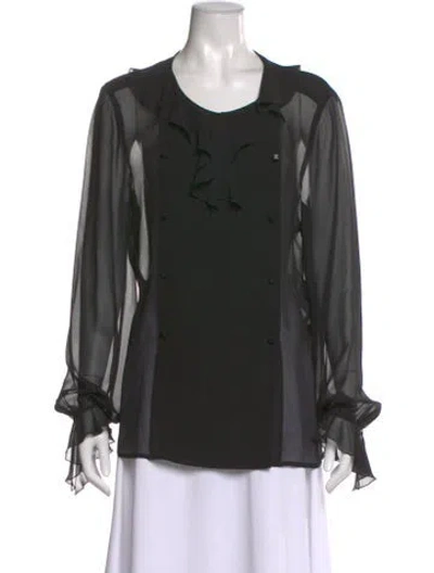 Pre-owned Chanel Vintage 1997 Blouse In Black