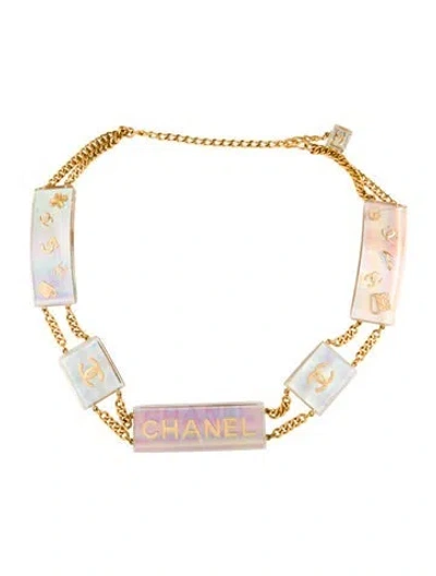 Pre-owned Chanel Vintage 1997 Chain-link Belt In Transparent