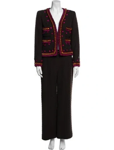 Pre-owned Chanel Vintage 1997 Pantsuit In Brown