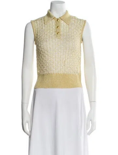 Pre-owned Chanel Vintage 1997 Polo In Yellow