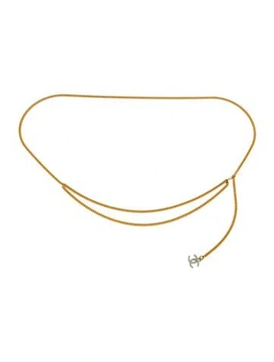 Pre-owned Chanel Vintage 1997 Waist Belt In Gold