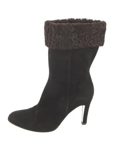 Pre-owned Chanel Vintage 1998 Boots In Black