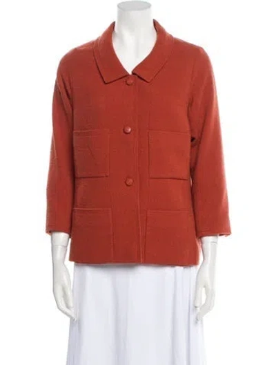 Pre-owned Chanel Vintage 1998 Utility Jacket In Orange