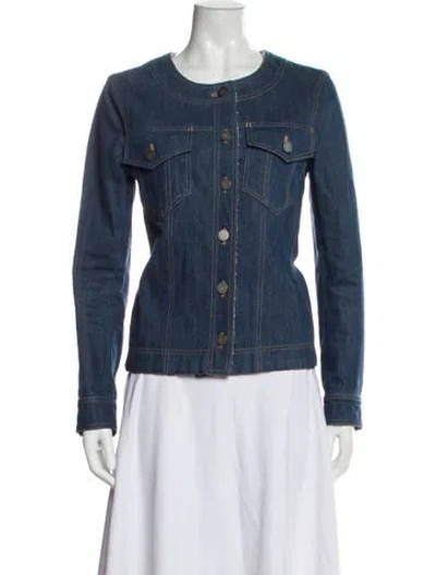 Pre-owned Chanel Vintage 1999 Denim Jacket In Blue