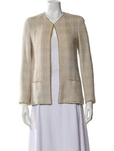 Pre-owned Chanel Vintage 1999 Evening Jacket In White