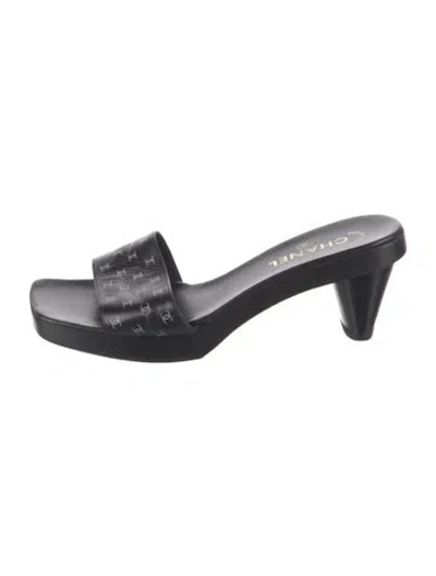 Pre-owned Chanel Vintage 1999 Slides In Black