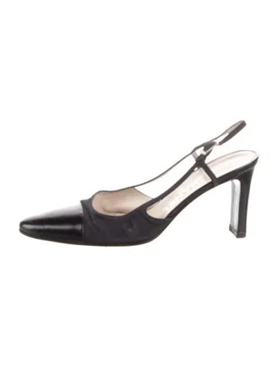 Pre-owned Chanel Vintage 1999 Slingback Pumps In Blue