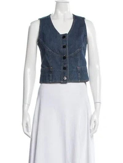 Pre-owned Chanel Vintage 1999 Vest In Blue