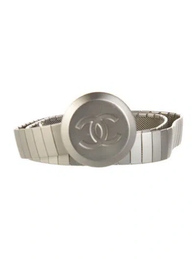Pre-owned Chanel Vintage 1999 Waist Belt In Silver