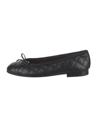 Pre-owned Chanel Vintage 2000 Ballet Flats In Black
