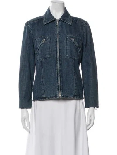 Pre-owned Chanel Vintage 2000 Denim Jacket In Blue
