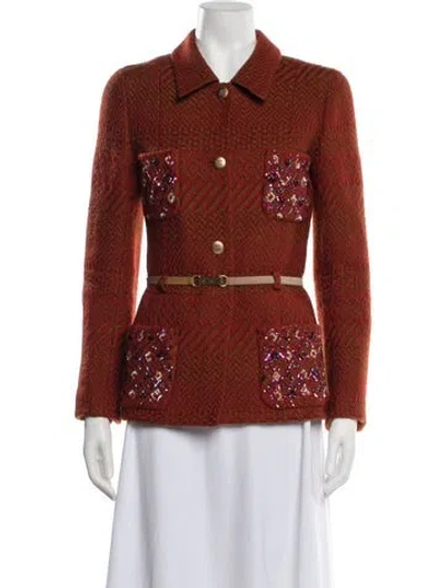 Pre-owned Chanel Vintage 2000 Evening Jacket In Orange