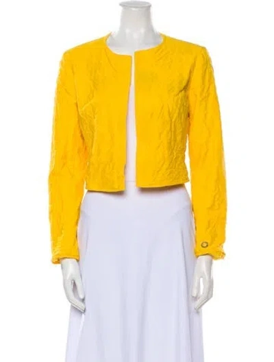 Pre-owned Chanel Vintage 2000 Evening Jacket In Yellow