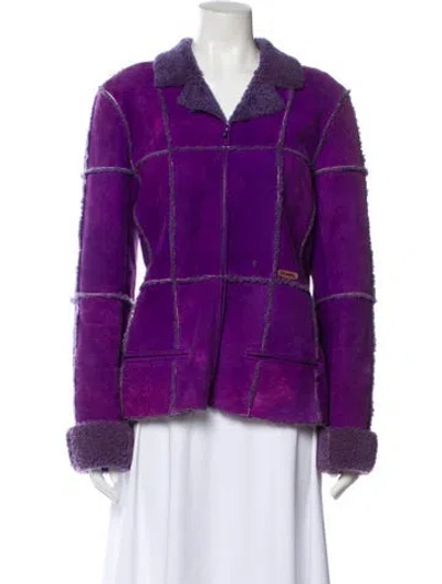 Pre-owned Chanel Vintage 2000 Faux Fur Jacket In Purple
