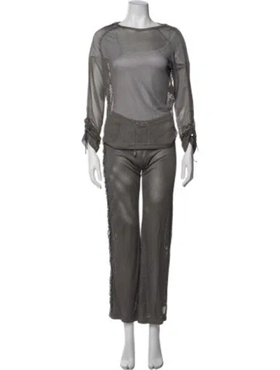 Pre-owned Chanel Vintage 2000's Pant Set In Grey